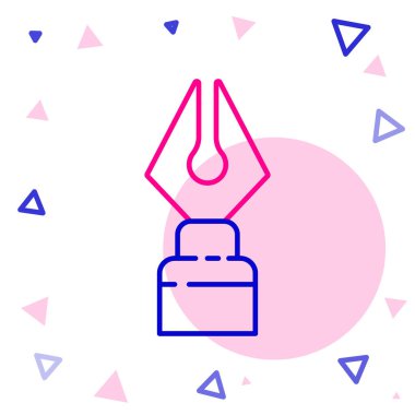 Line Fountain kalem ucu simgesi beyaz arkaplanda izole edildi. Kalem aleti işareti. Renkli taslak konsepti. Vektör İllüstrasyonu.