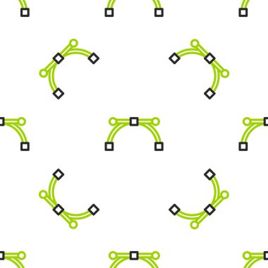 Bezier eğrisi simgesi beyaz arkaplanda izole edilmiş kusursuz desen. Kalem aracı simgesi. Vektör İllüstrasyonu.