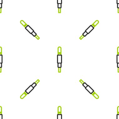 Çizgi Ses simgesi beyaz arkaplanda kusursuz desen izole etti. Bağlantı ses ekipmanları için ses kablosu. Fiş kablosu. Müzik aleti. Vektör İllüstrasyonu.