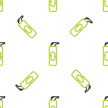 Saç spreyi için çizgi spreyi kutusu, deodorant, terleme önleyici ikon beyaz arka planda izole edilmiş pürüzsüz desen. Vektör İllüstrasyonu.