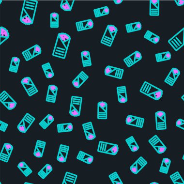 Line Doner kebap simgesi siyah arkaplanda izole edilmiş. Shawarma işareti. Sokak fast food menüsü. Vektör İllüstrasyonu.