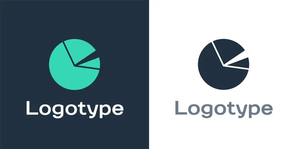 Logotype Pie Gráfico Ícone Infográfico Isolado Fundo Branco Diagrama Gráfico — Vetor de Stock
