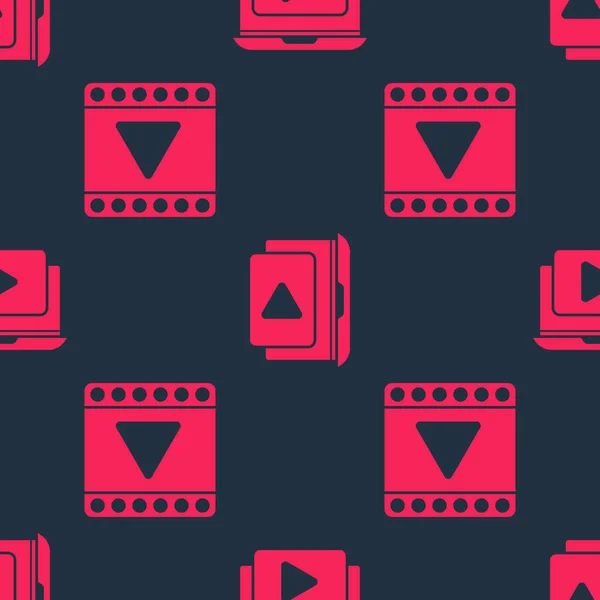 Set Play Video Online Play Video Seamless Pattern Vector — Stock Vector