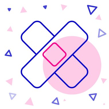 Bandaj alçı simgesi beyaz arkaplanda izole edildi. Tıbbi alçı, yapıştırıcı bandaj, esnek kumaş bandajı. Renkli taslak konsepti. Vektör İllüstrasyonu.