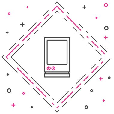 Satır Ses yardımcısı simgesi beyaz arkaplanda izole edildi. Ses kontrol arayüzü akıllı hoparlör. Renkli taslak konsepti. Vektör İllüstrasyonu.