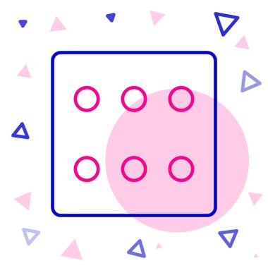 Çizgi Oyun zar simgesi beyaz arkaplanda izole edildi. Kumarhane kumarı. Renkli taslak konsepti. Vektör İllüstrasyonu.