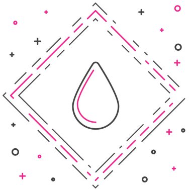 Çizgi Su bırakma simgesi beyaz arkaplanda izole edildi. Renkli taslak konsepti. Vektör İllüstrasyonu.