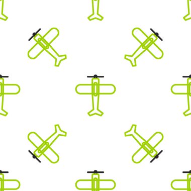 Çizgi düzlemi simgesi beyaz arkaplanda izole edilmiş kusursuz desen. Uçan uçak ikonu. Uçak tabelası. Vektör İllüstrasyonu.