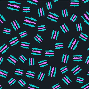 Çizgi dikenli tel simgesi siyah arkaplanda izole edilmiş. Vektör İllüstrasyonu.