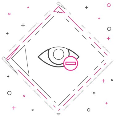 Beyaz arkaplanda kırmızı göz efekti simgesi izole edildi. Göz kızarıklığı. Göz iltihabı. Renkli taslak konsepti. Vektör İllüstrasyonu.