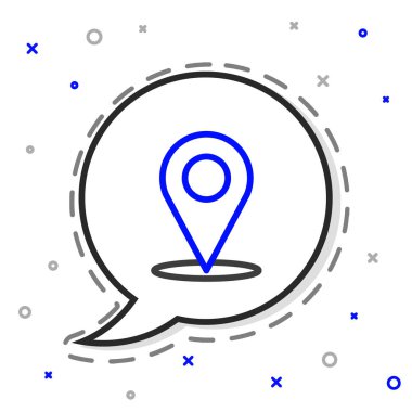 Çizgi Haritası simgesi beyaz arkaplanda izole edildi. Navigasyon, işaret, konum, harita, GPS, yön, yer, pusula, arama konsepti. Renkli taslak konsepti. Vektör İllüstrasyonu.