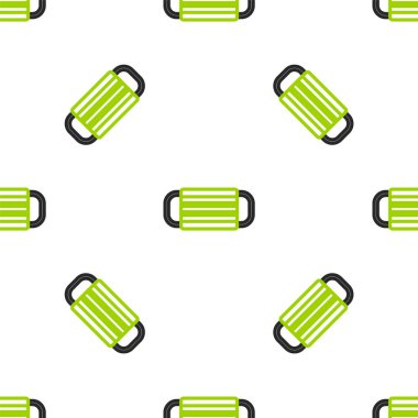 Çizgi Medikal Maske ikonu beyaz arka planda izole edilmiş kusursuz desen. Vektör İllüstrasyonu.