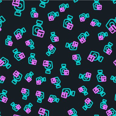 Çizgi krem ya da losyon kozmetik tüp simgesi siyah arkaplanda izole edilmiş. Erkekler için vücut bakım ürünleri. Vektör İllüstrasyonu.