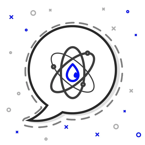 Line Atom Icoon Geïsoleerd Witte Achtergrond Symbool Van Wetenschap Onderwijs — Stockvector