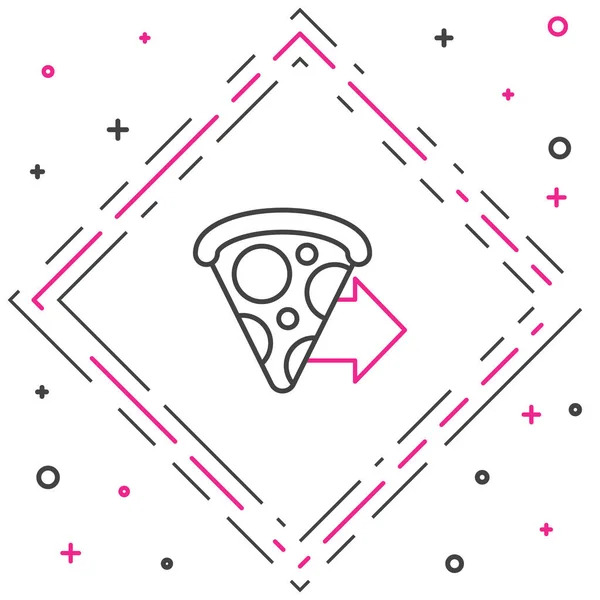 Encomenda Line Ícone Entrega Rápida Pizza Isolada Fundo Branco Conceito —  Vetores de Stock