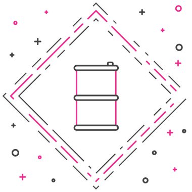 Varil yağı ikonu beyaz arkaplanda izole edildi. Renkli taslak konsepti. Vektör İllüstrasyonu.