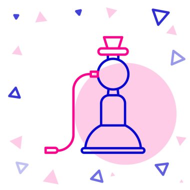 Nargile çizgisi simgesi beyaz arkaplanda izole edildi. Renkli taslak konsepti. Vektör İllüstrasyonu.