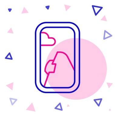 Line Airplane pencere simgesi beyaz arkaplanda izole edildi. Uçak lombozu. Renkli taslak konsepti. Vektör İllüstrasyonu.