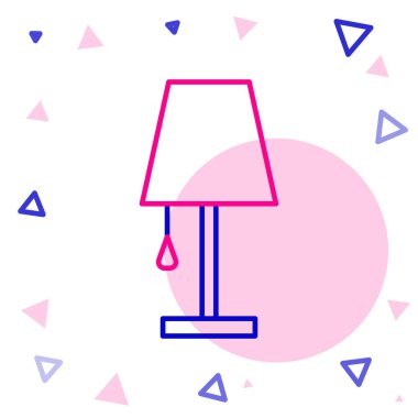 Çizgi Masa Lambası simgesi beyaz arkaplanda izole edildi. Renkli taslak konsepti. Vektör İllüstrasyonu.