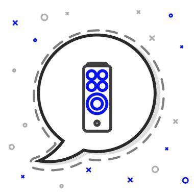 Satır Uzaktan Denetim simgesi beyaz arkaplanda izole edildi. Renkli taslak konsepti. Vektör İllüstrasyonu.