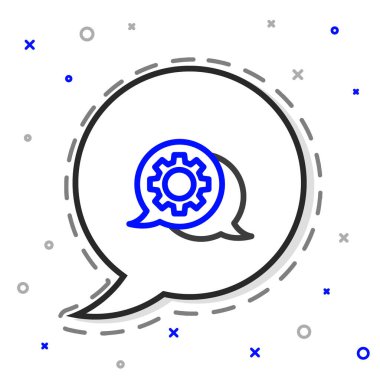 Konuşma balonu sohbet simgesi beyaz arkaplanda izole edildi. İleti simgesi. İletişim ya da yorum sohbet sembolü. Renkli taslak konsepti. Vektör İllüstrasyonu.