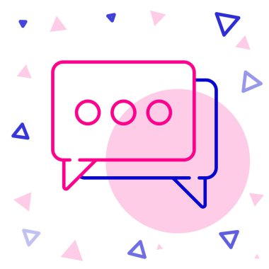 Konuşma balonu sohbet simgesi beyaz arkaplanda izole edildi. İleti simgesi. İletişim ya da yorum sohbet sembolü. Renkli taslak konsepti. Vektör İllüstrasyonu.