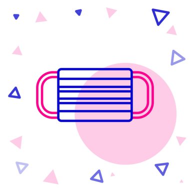 Çizgi Medikal Maske simgesi beyaz arkaplanda izole edildi. Renkli taslak konsepti. Vektör İllüstrasyonu.