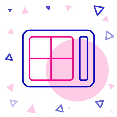 Beyaz zemin üzerinde fırça simgesi olan Çizgi Gözü Paleti. Renkli taslak konsepti. Vektör İllüstrasyonu.