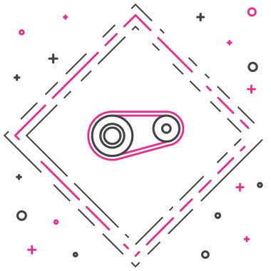 Çizgi Zaman Kayışı kipi simgesi beyaz arkaplanda izole edildi. Renkli taslak konsepti. Vektör İllüstrasyonu.