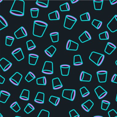 Çöp kutusu simgesi siyah arkaplanda izole edilmiş. Çöp kutusu tabelası. Sepet simgesini geri dönüştür. Ofis çöpü ikonu. Vektör İllüstrasyonu.