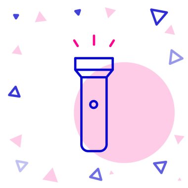 El feneri simgesi beyaz arkaplanda izole edildi. Renkli taslak konsepti. Vektör İllüstrasyonu.