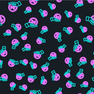 Satır Saati 24 saat simgesi siyah arkaplanda izole edilmiş. Tüm gün döngü simgesi. 24 saat hizmet sembolü. Vektör İllüstrasyonu.