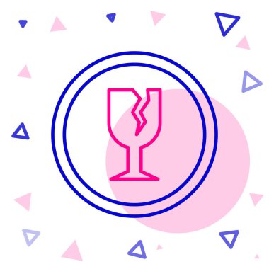 Beyaz arkaplanda izole edilmiş dağıtım kutuları simgesi için kırık çizgi sembolü. Renkli taslak konsepti. Vektör İllüstrasyonu.