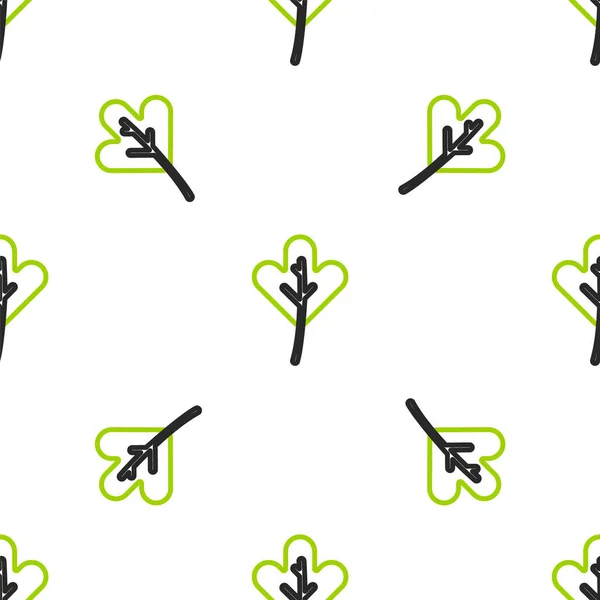 Line Leaf Symbol Isoliert Nahtlose Muster Auf Weißem Hintergrund Laubblätter — Stockvektor
