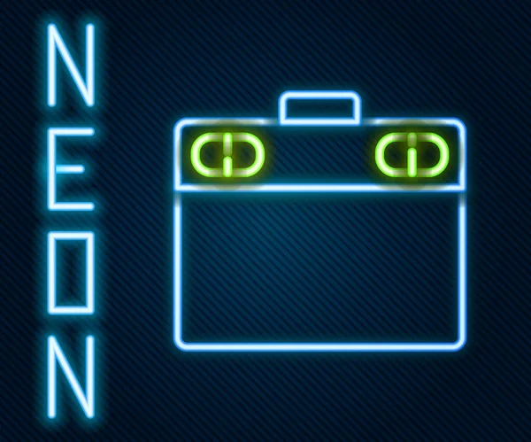 Glödande Neon Line Grafisk Tablett Ikon Isolerad Svart Bakgrund Färgstarkt — Stock vektor