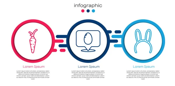 Встановіть Лінію Морква Мовна Бульбашка Пасхальним Яйцем Маскою Довгими Вухами — стоковий вектор