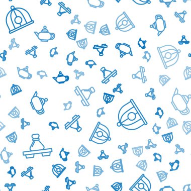 Kesme tahtasındaki hamur tatlısı, Çin şapkası ve Çin çay seremonisi kusursuz desenli. Vektör.