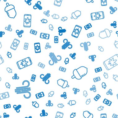 Rüzgâr, meşe palamudu ve yaprak hattını kusursuz bir şekilde cep telefonuna ayarla. Vektör.