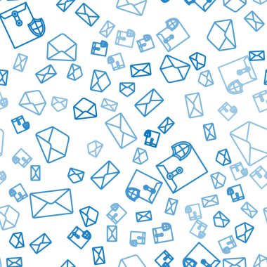 Zarf, Zarf, Kalkanlı Zarf ve Zarf 'ı pürüzsüz desene ayarlayın. Vektör.