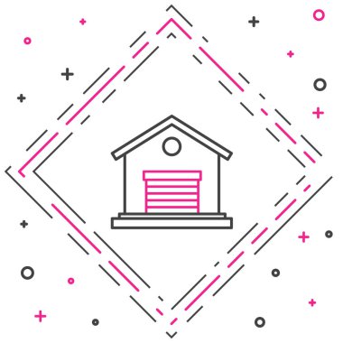 Hat Deposu simgesi beyaz arkaplanda izole edildi. Renkli taslak konsepti. Vektör İllüstrasyonu.