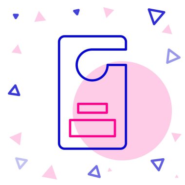 Satır Lütfen beyaz arkaplanda izole edilmiş simgeyi rahatsız etmeyin. Otel Kapısı Askısı Etiketleri. Renkli taslak konsepti. Vektör İllüstrasyonu.