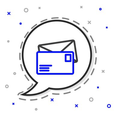 Satır Zarfı simgesi beyaz arkaplanda izole edildi. E- posta mektup sembolü. Renkli taslak konsepti. Vektör İllüstrasyonu.