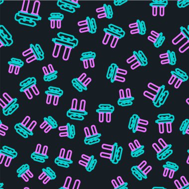 Çizgi Su filtresi simgesi siyah arkaplanda izole edilmiş. Su filtreleme sistemi. Ters osmoz sistemi. Vektör İllüstrasyonu.