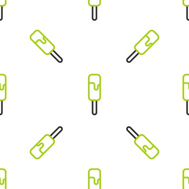 Çizgi dondurma ikonu beyaz arka planda izole edilmiş kusursuz desen. Güzel sembol. Vektör İllüstrasyonu.