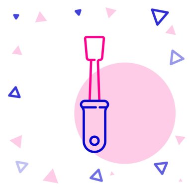 Çizgi Tornavida simgesi beyaz arkaplanda izole edildi. Servis aracı sembolü. Renkli taslak konsepti. Vektör İllüstrasyonu.