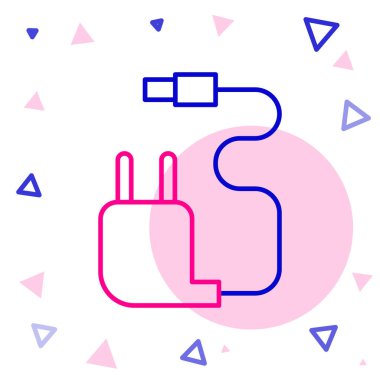 Çizgi Şarj simgesi beyaz arkaplanda izole edildi. Renkli taslak konsepti. Vektör İllüstrasyonu.