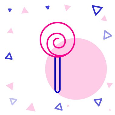 Line Lolipop simgesi beyaz arkaplanda izole edildi. Yemek, lezzetli bir sembol. Renkli taslak konsepti. Vektör İllüstrasyonu.