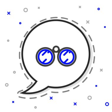 Dürbün çizgisi simgesi beyaz arkaplanda izole edildi. Yazılım işareti bul. Casus ekipman sembolü. Renkli taslak konsepti. Vektör İllüstrasyonu.