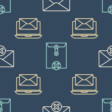 Satır Sil zarfını, zarflı dizüstü bilgisayarı ve pürüzsüz desenli zarfı sil. Vektör.