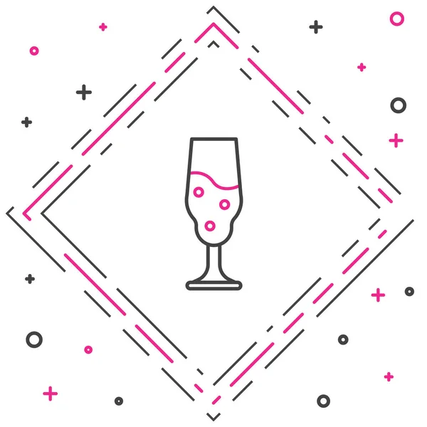 Linie Weinglas Symbol Isoliert Auf Weißem Hintergrund Weinglas Ikone Kelch — Stockvektor